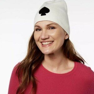 NWT Kate Spade Cream and Black Beanie